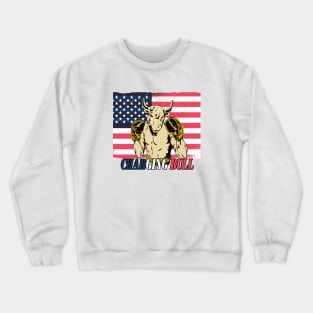 american shirt, charging bull, flag american,gift t-shirt Crewneck Sweatshirt